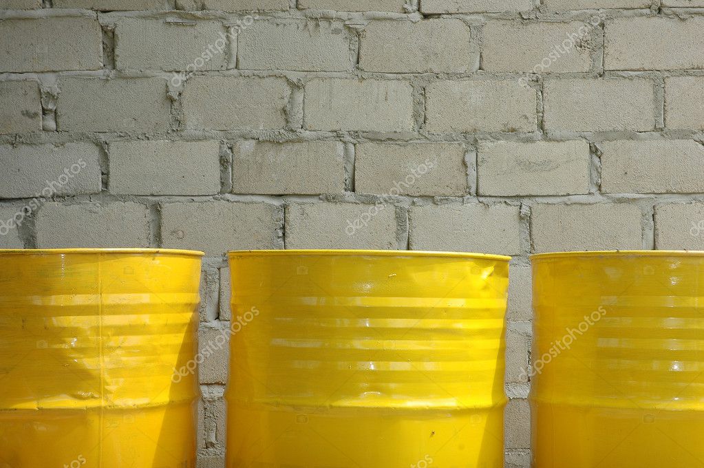 Three yellow steel drum — Stock Photo © tempakul 16818235