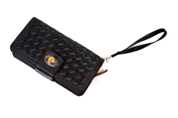 Black wallet purse — Stock Photo, Image