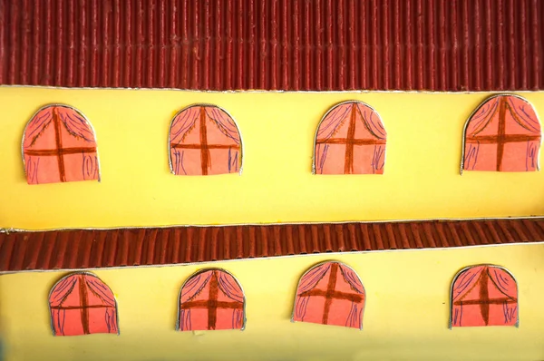 Construção de papelão em miniatura — Fotografia de Stock