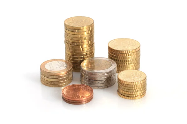 Monedas en euros. —  Fotos de Stock