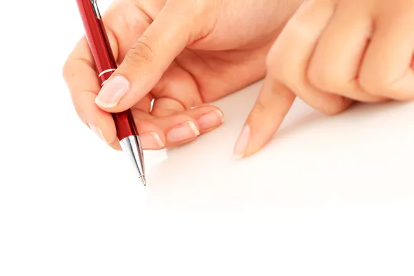 Pen in de hand. — Stockfoto