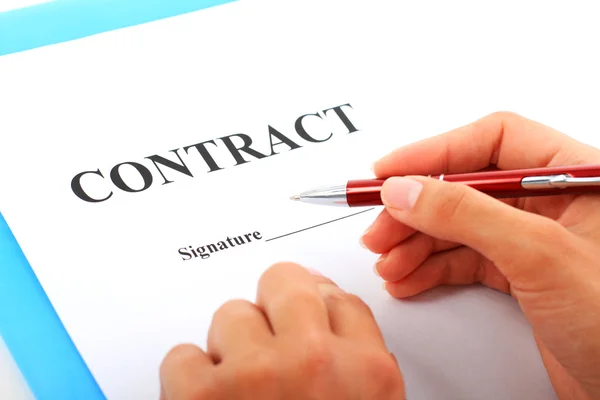Signature du contrat . — Photo