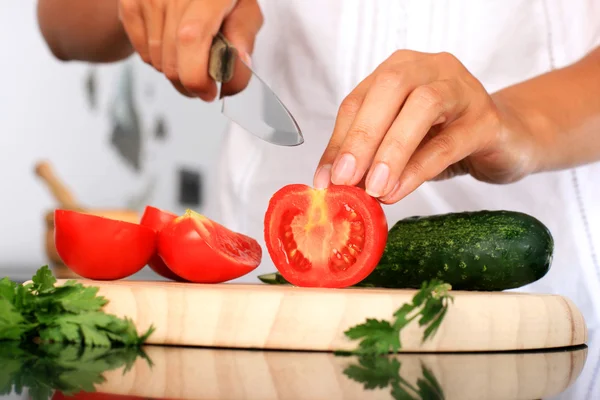Chopping food ingredients. — Stock Photo, Image