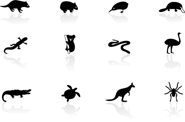 Australian animal icons — Stock Vector