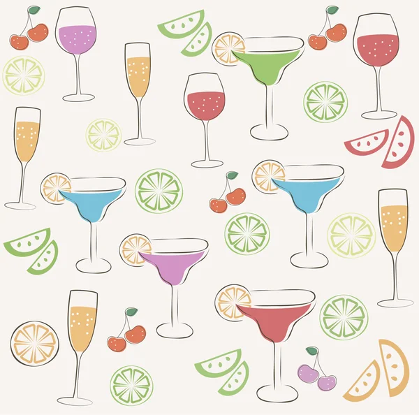 Cocktail party pattern — Stock Vector