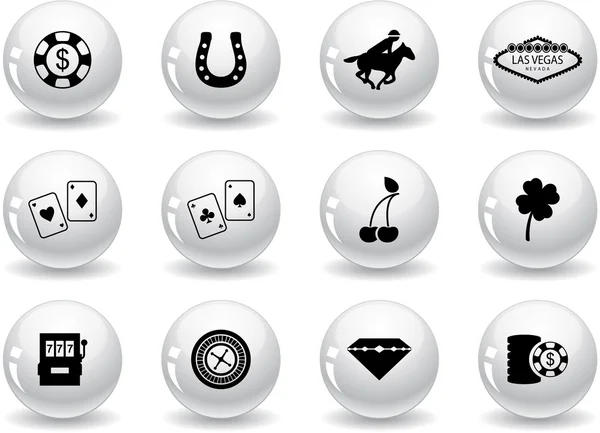 Web buttons, Las Vegas icons — Stock Vector