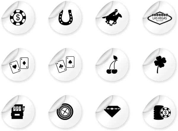 Stickers met las vegas pictogrammen — Stockvector