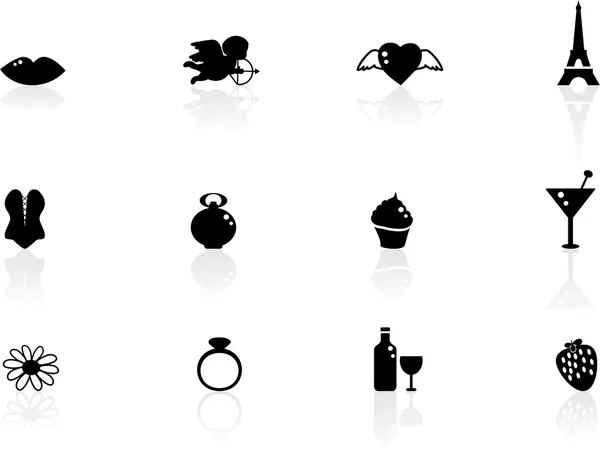 Icônes romantiques — Image vectorielle