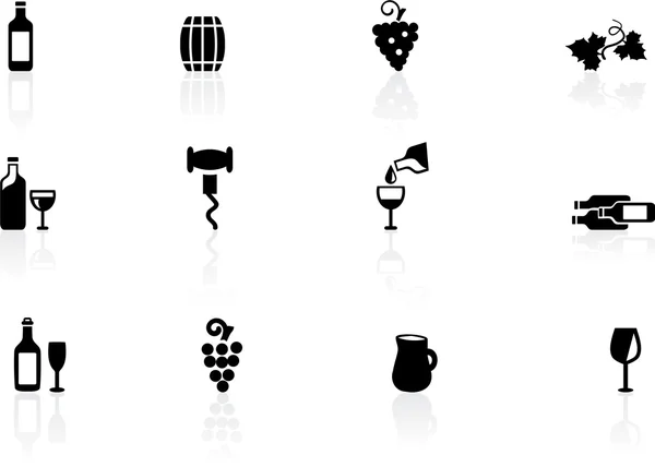 Iconos de vino — Vector de stock