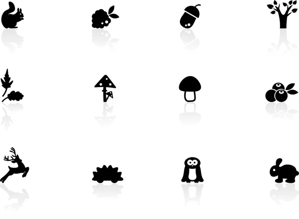 Iconos del bosque — Vector de stock