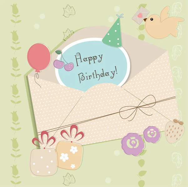 Tarjeta de felicitación con sobre — Vector de stock