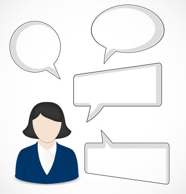 iş kadınları ve konuşma kabarcıklar