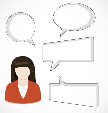 kadın ve konuşma kabarcıklar