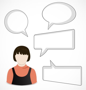 kadın ve konuşma kabarcıklar