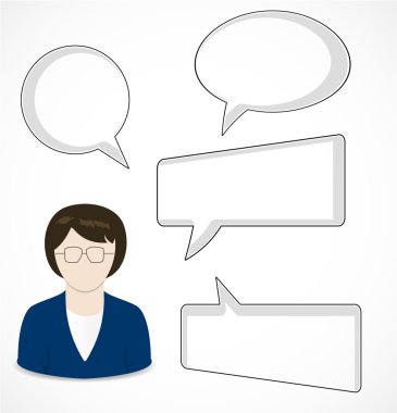 kadın ve konuşma kabarcıklar