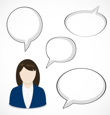 kadın ve konuşma kabarcıklar