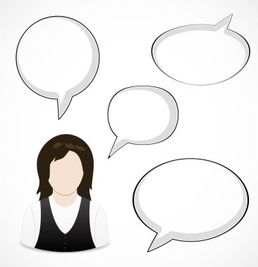 kadın ve konuşma kabarcıklar