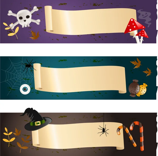 Banners de Halloween — Vetor de Stock