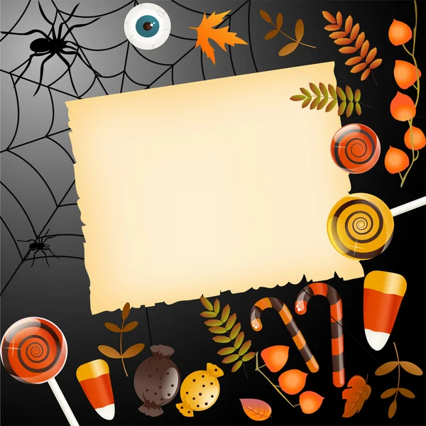 Tarjeta de Halloween con lugar para su texto — Vector de stock