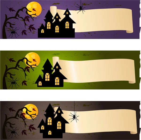 Banners de Halloween — Vetor de Stock