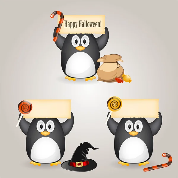 Halloween pinguïn — Stockvector