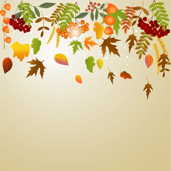 Autumn greeting card with place for text — Stock Vector
