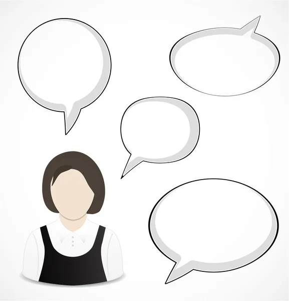 Woman and speech bubbles — Stock Vector