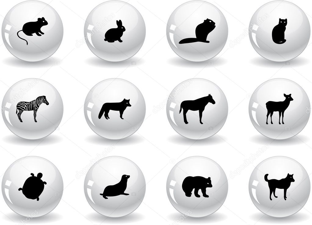 Web buttons, animal icons
