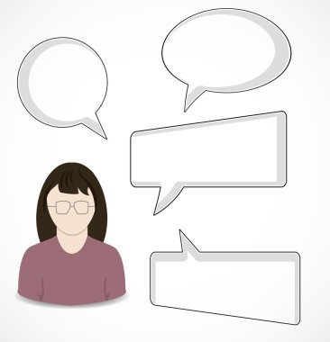 kadın ve konuşma kabarcıklar