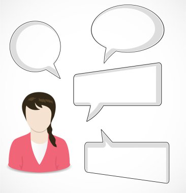 kadın ve konuşma kabarcıklar