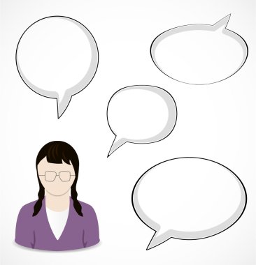 kadın ve konuşma kabarcıklar