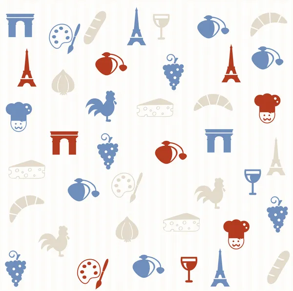 French seamless pattern — Stock Vector