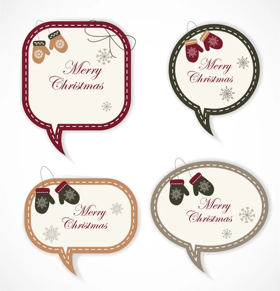 Burbujas de discurso de Navidad — Vector de stock