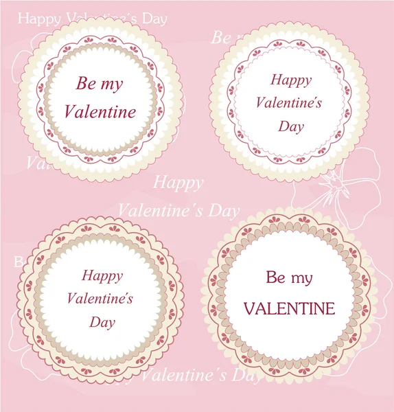 Badges et étiquettes pour la Saint-Valentin — Image vectorielle