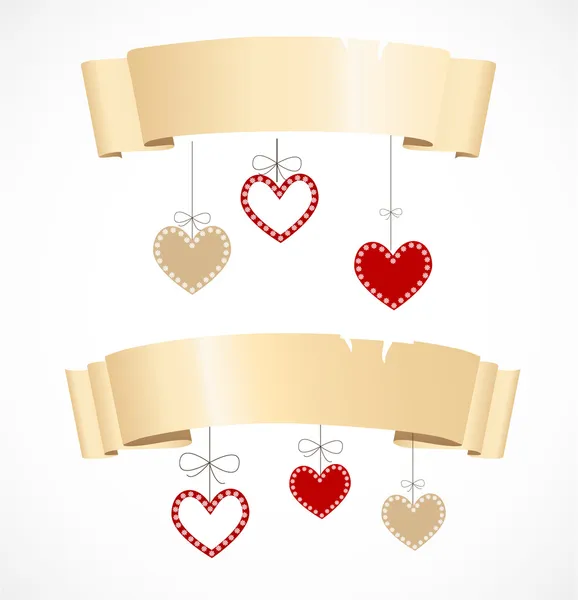 Banners voor Valentijnskaart — Stockvector