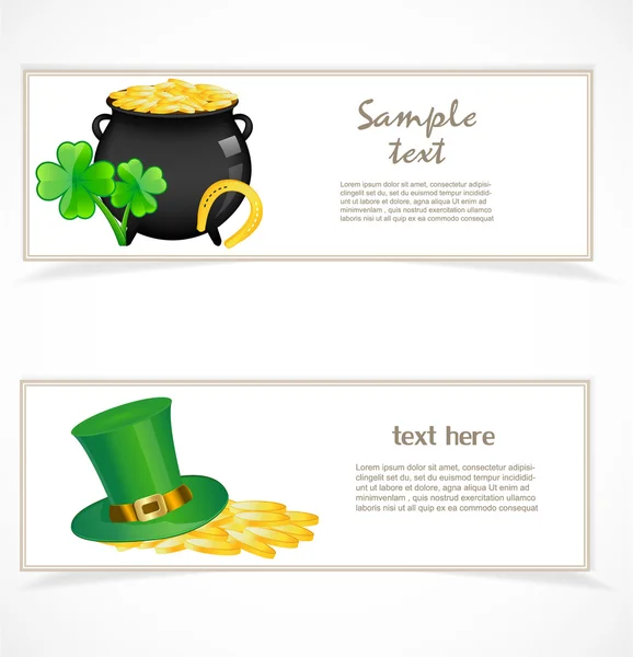 St. patricks dag banners — Stockvector