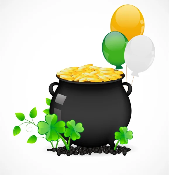 Pot with gold — Stock Vector