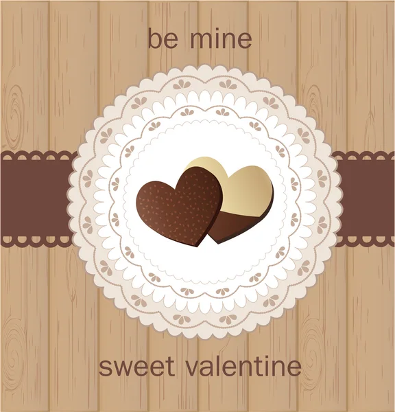 Carte Saint Valentin au chocolat — Image vectorielle