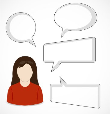 kadın ve konuşma kabarcıklar