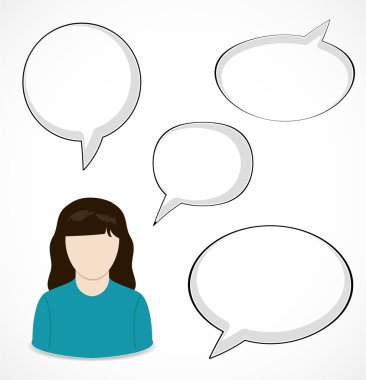 kadın ve konuşma kabarcıklar