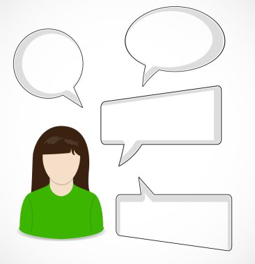 kadın ve konuşma kabarcıklar