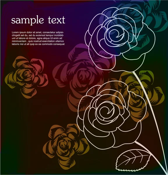 Tarjeta de felicitación con rosa abstracta — Vector de stock