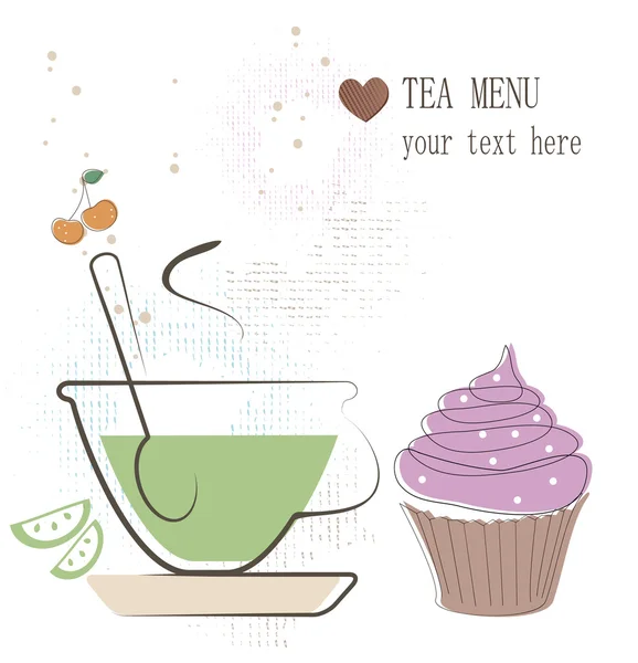 Tea menu — Stock Vector