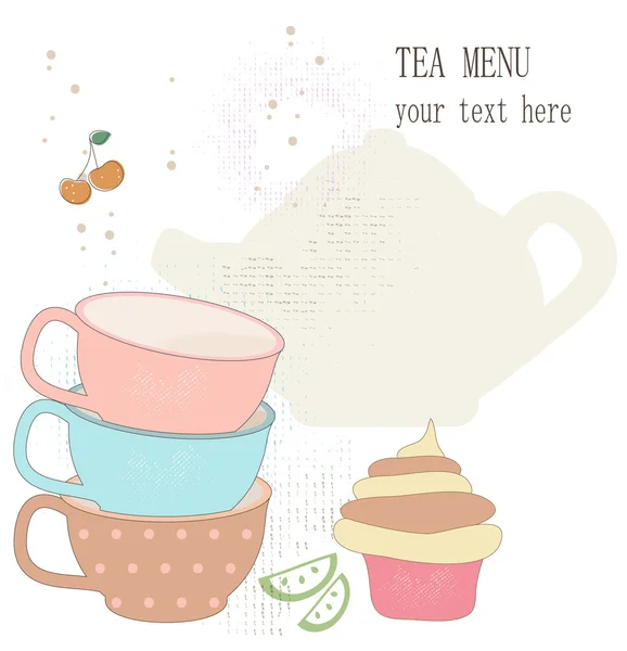 Tea menu — Stock Vector