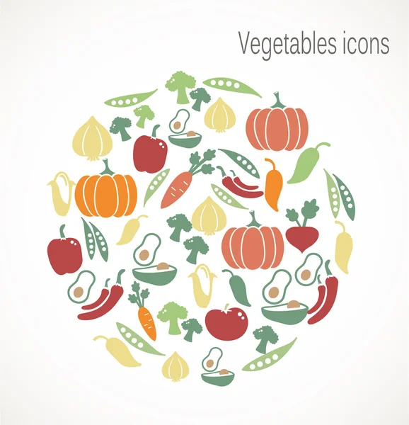 Vegetables icons — Stock Vector