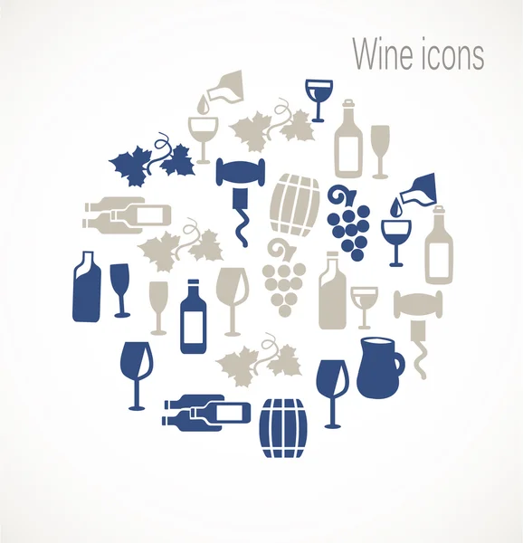 Wine icons — Stock Vector