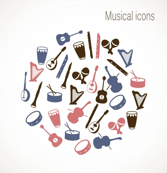 Muziekinstrument pictogrammen — Stockvector