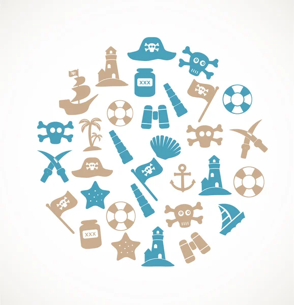 Pirate icons — Stock Vector