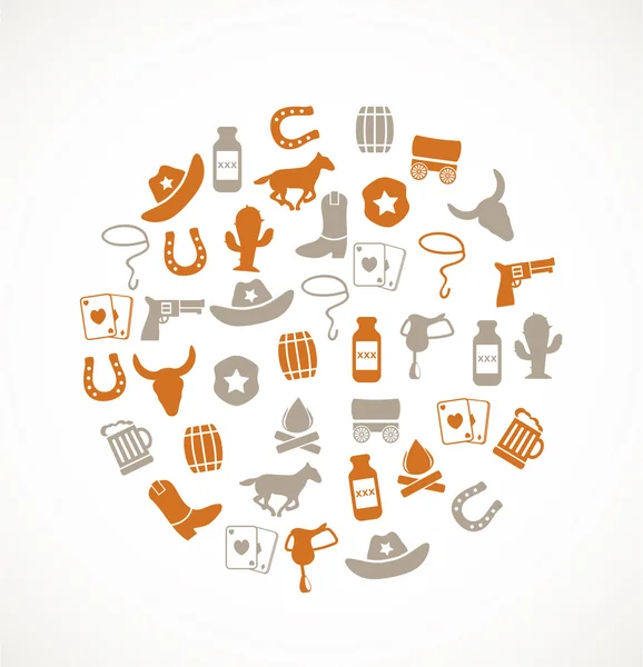 Cowboy icons — Stock Vector