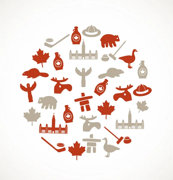 Kanada szimbólumok Jogdíjmentes Stock Illusztrációk